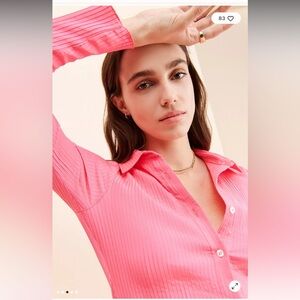 Amanda Uprichard (Free People) Philips Midi Dress in Rose Pink - M